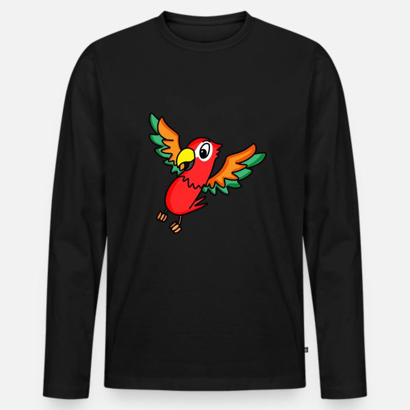 Papagei - Männer Premium Bio Langarmshirt - Schwarz