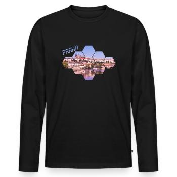 Prague mask praha mask - Men's Premium Organic Long Sleeve Shirt - black - Front - Nico (187cm)
