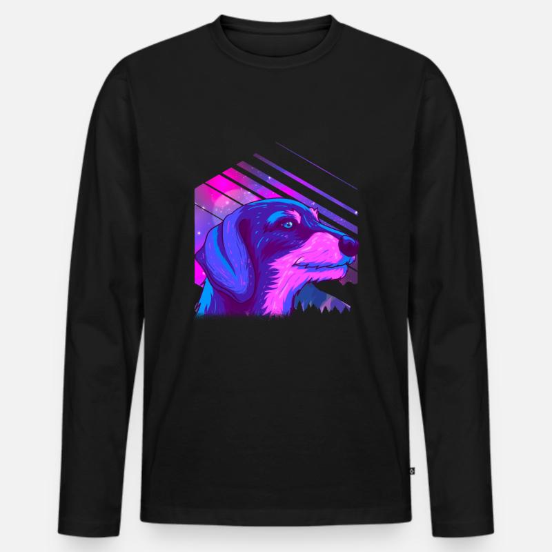 Rauhaardackel Braun Dackel - Männer Premium Bio Langarmshirt - Schwarz