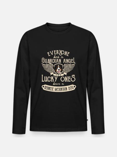 Berner Mountain Dog sjov gave - Premium økologisk langærmet T-shirt til mænd - sort