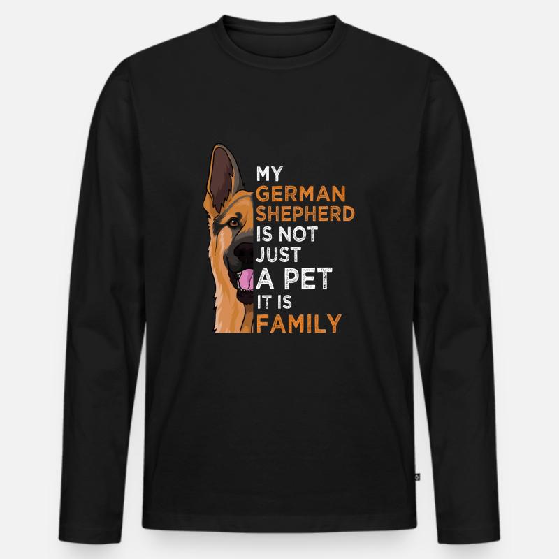 Deutscher Schäferhund Geschenk Herrchen - Männer Premium Bio Langarmshirt - Schwarz