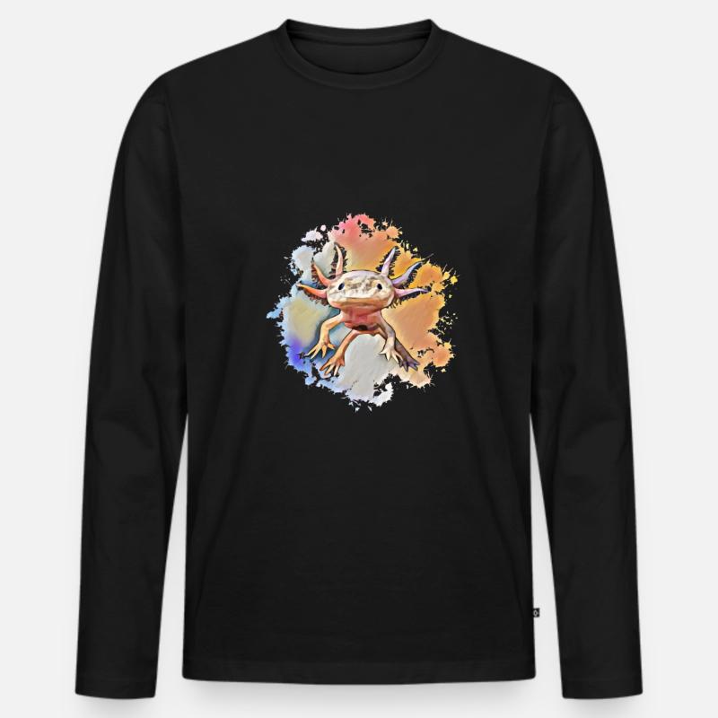 Axolotl - Männer Premium Bio Langarmshirt - Schwarz