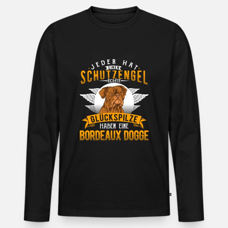 Bordeaux Dogge Hund Geschenk - Männer Premium Bio Langarmshirt - Schwarz