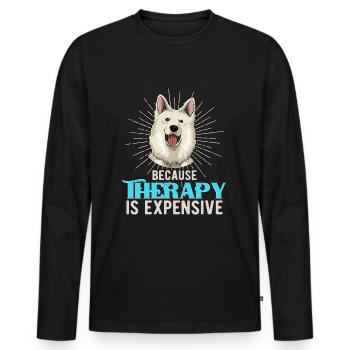 Berger Blanc Suisse - Men's Premium Organic Long Sleeve Shirt - black - Front - Nico (187cm)