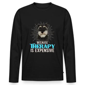 Cadeau de Schnauzer miniature - T-shirt manches longues Premium bio Homme - noir - Devant - Nico (187cm)