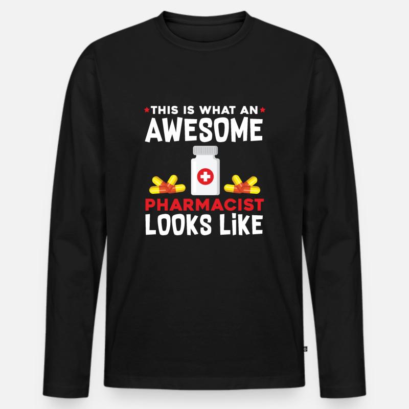 Awsome Apotheker - Männer Premium Bio Langarmshirt - Schwarz