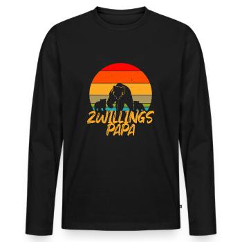 Zwillingspapa Zwillingsvater Geschenk - Männer Premium Bio Langarmshirt - Schwarz - Vorne - Nico (187cm)