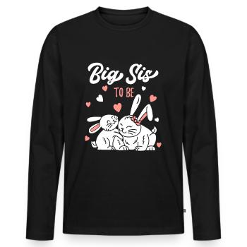 Ich werde grosse Schwester / bald grosse Schwester - Männer Premium Bio Langarmshirt - Schwarz - Vorne - Nico (187cm)