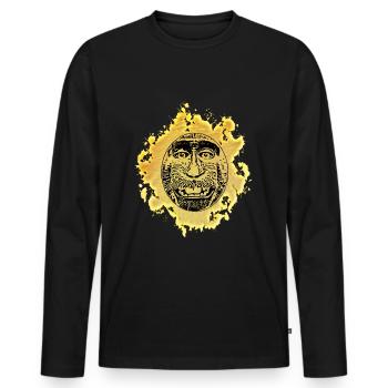 Mono - Camiseta ecológica prémium de manga larga para hombre - negro - delante - Nico (187cm)