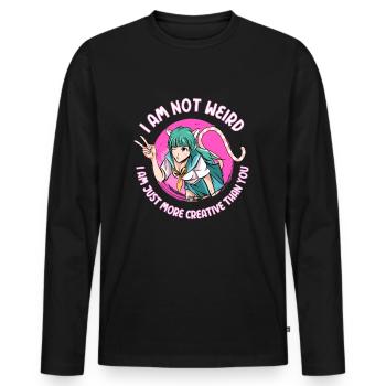 Cadeau de la fille de l'animé - T-shirt manches longues Premium bio Homme - noir - Devant - Nico (187cm)