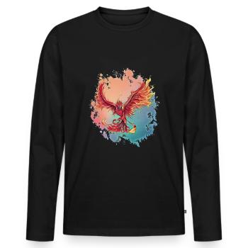 Phénix - T-shirt manches longues Premium bio Homme - noir - Devant - Nico (187cm)