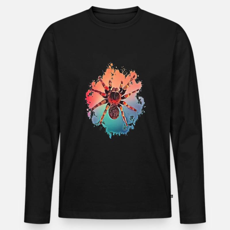 Vogelspinne - Männer Premium Bio Langarmshirt - Schwarz