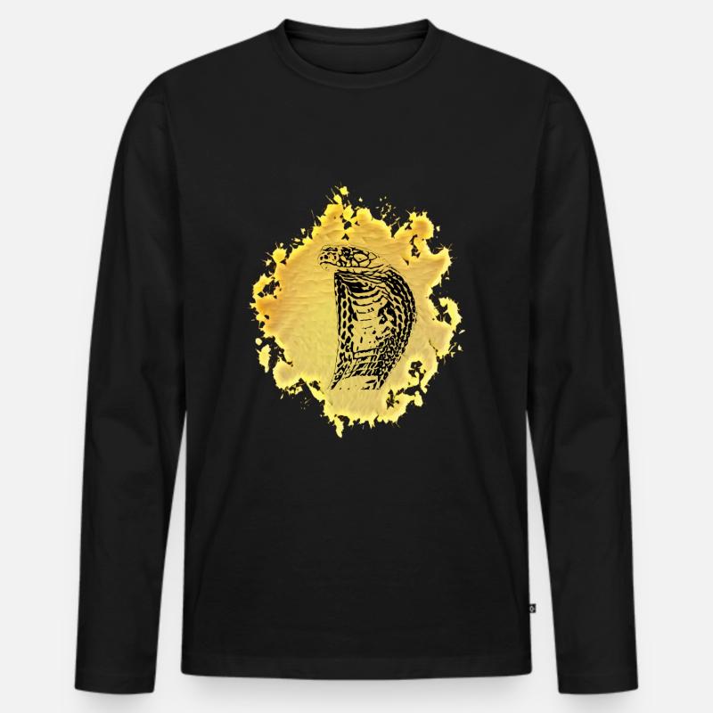 Cobra - Männer Premium Bio Langarmshirt - Schwarz