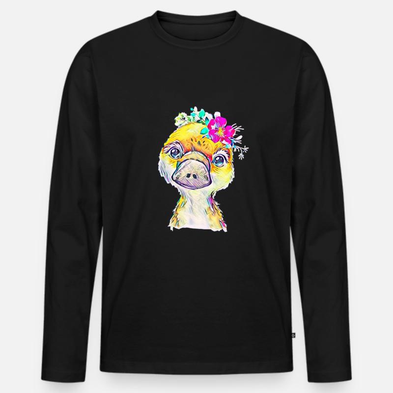 Schnabeltier - Männer Premium Bio Langarmshirt - Schwarz