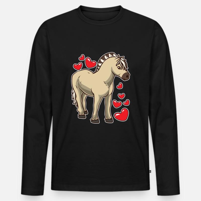 Fjordpferd Geschenk - Männer Premium Bio Langarmshirt - Schwarz