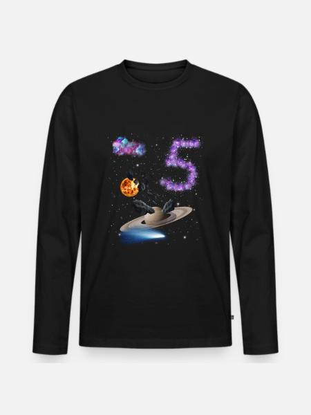 5. Geburtstag - Männer Premium Bio Langarmshirt - Schwarz