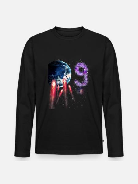9th Birthday - Men's Premium Organic Long Sleeve Shirt - black