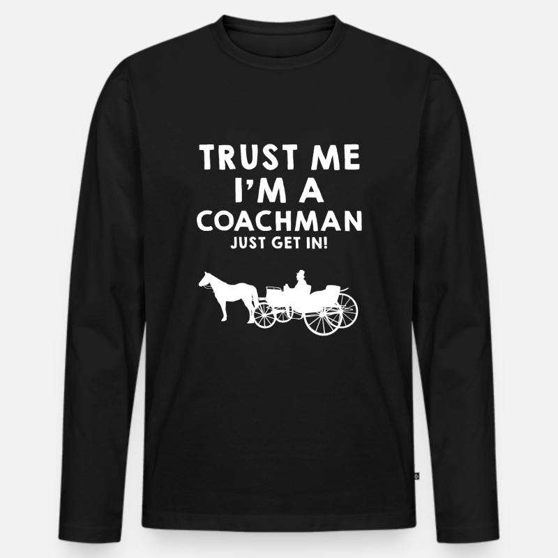 Kutscher Kutsche Pferd - Männer Premium Bio Langarmshirt - Schwarz