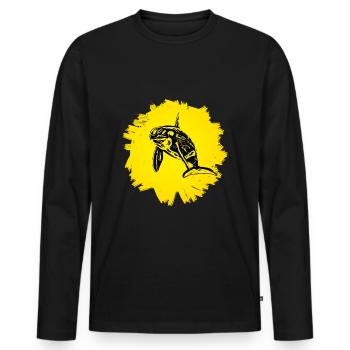Orca - T-shirt manches longues Premium bio Homme - noir - Devant - Nico (187cm)