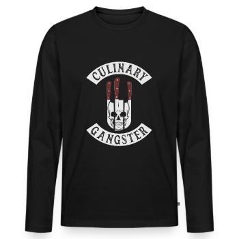 Culinary Gangster for Cooking Lovers and Chefs - Männer Premium Bio Langarmshirt - Schwarz - Vorne - Nico (187cm)