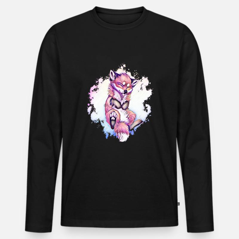 Fuchs - Männer Premium Bio Langarmshirt - Schwarz