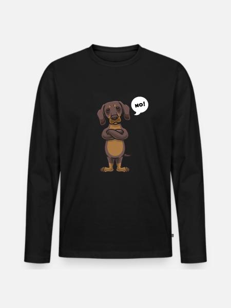 Têtu teckel teckel cadeau - T-shirt manches longues Premium bio Homme - noir