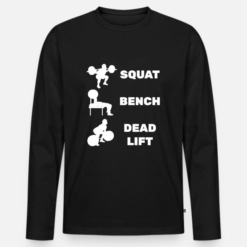 Squat Bench Deadlift - Männer Premium Bio Langarmshirt - Schwarz