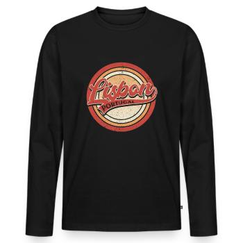 Lissabon Portugal - Männer Premium Bio Langarmshirt - Schwarz - Vorne - Nico (187cm)
