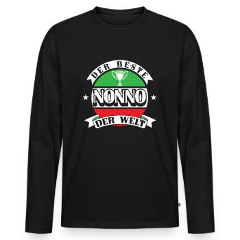 Italienischer Opa Bester Nonno - Männer Premium Bio Langarmshirt - Schwarz - Vorne - Nico (187cm)