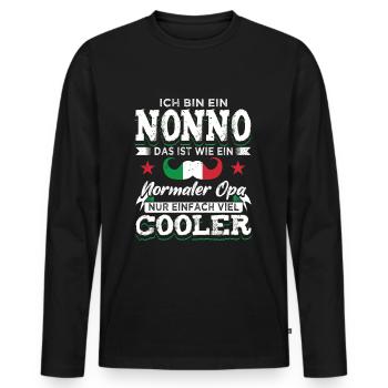 Italienischer Opa Bester Nonno - Männer Premium Bio Langarmshirt - Schwarz - Vorne - Nico (187cm)