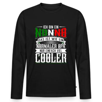 Italienischer Opa Bester Nonno - Männer Premium Bio Langarmshirt - Schwarz - Vorne - Nico (187cm)