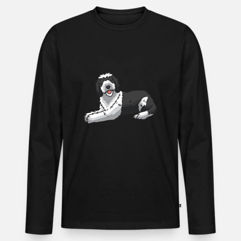 Sheepadoodle Hund - Männer Premium Bio Langarmshirt - Schwarz