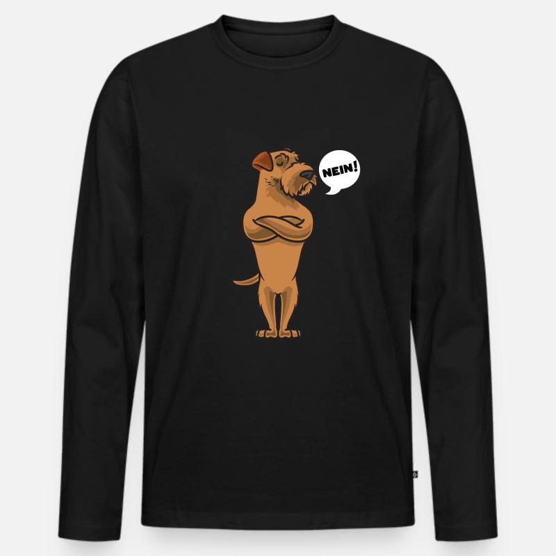 Sturer Irish Terrier - Männer Premium Bio Langarmshirt - Schwarz