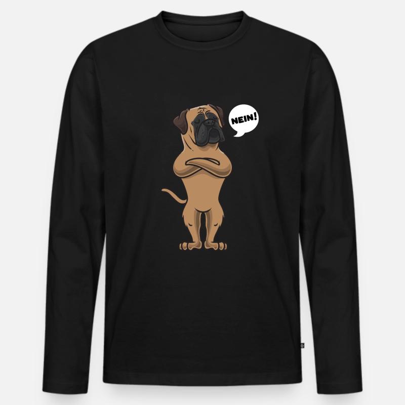Bullmastiff Hund - Männer Premium Bio Langarmshirt - Schwarz