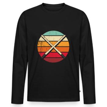 Vintage Eskrima Kali Arnis Sparring Bâtons Escrima - T-shirt manches longues Premium bio Homme - noir - Devant - Nico (187cm)
