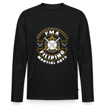 Eskrima Kali Arnis Filipino Martial Arts - Men's Premium Organic Long Sleeve Shirt - black - Front - Nico (187cm)