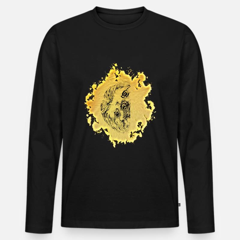 Faultier - Männer Premium Bio Langarmshirt - Schwarz