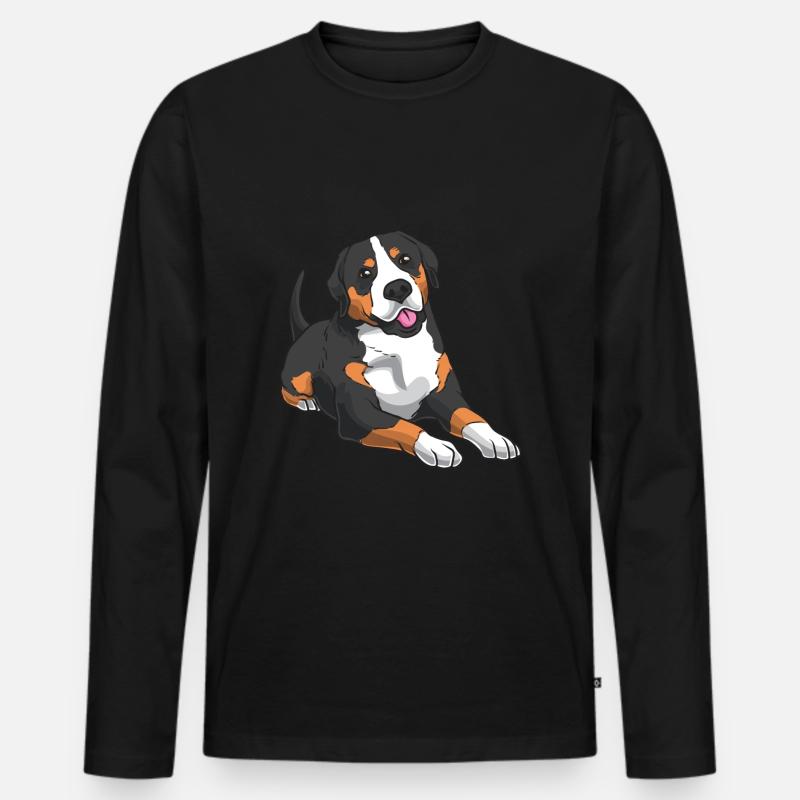 Grosser Schweizer Sennenhund - Männer Premium Bio Langarmshirt - Schwarz