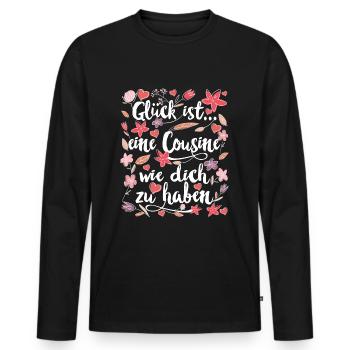 Cousine Cousinchen Kusine - Männer Premium Bio Langarmshirt - Schwarz - Vorne - Nico (187cm)