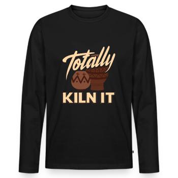 Sculpting Clay Earthenware Pottery Totally Kiln It - T-shirt manches longues Premium bio Homme - noir - Devant - Nico (187cm)