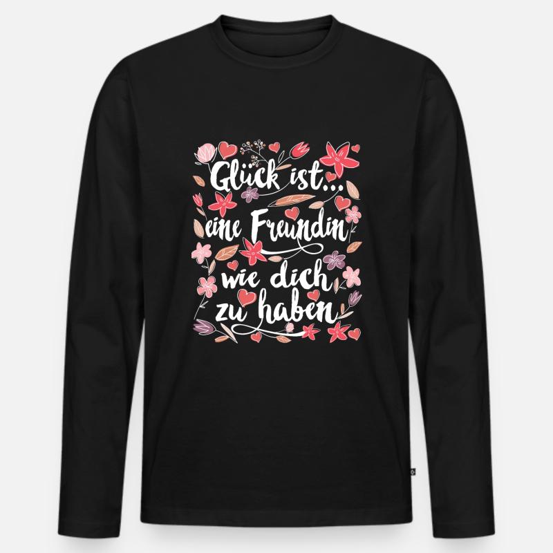 Freundin beste Freundinnen Geschenk - Männer Premium Bio Langarmshirt - Schwarz