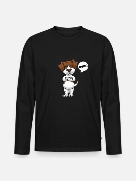 sturer Jack Rusell Terrier - Männer Premium Bio Langarmshirt - Schwarz