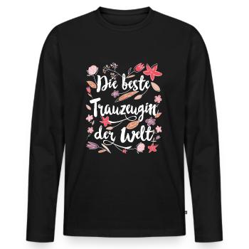 Beste Trauzeugin - Männer Premium Bio Langarmshirt - Schwarz - Vorne - Nico (187cm)