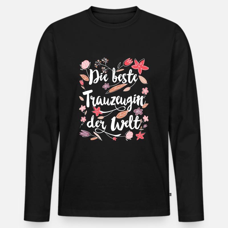 Beste Trauzeugin - Männer Premium Bio Langarmshirt - Schwarz