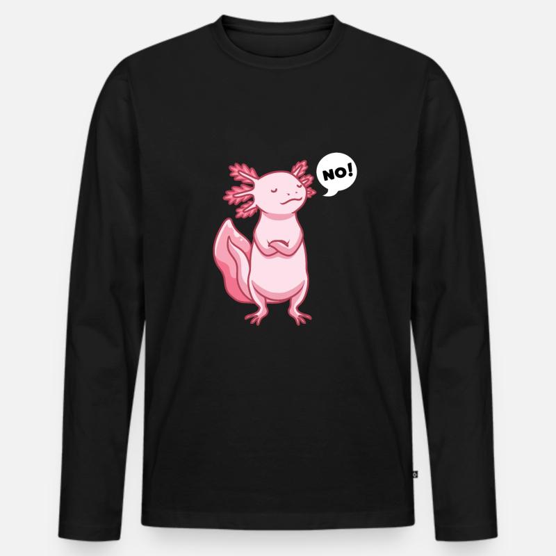 Sturer Axolotl - Männer Premium Bio Langarmshirt - Schwarz