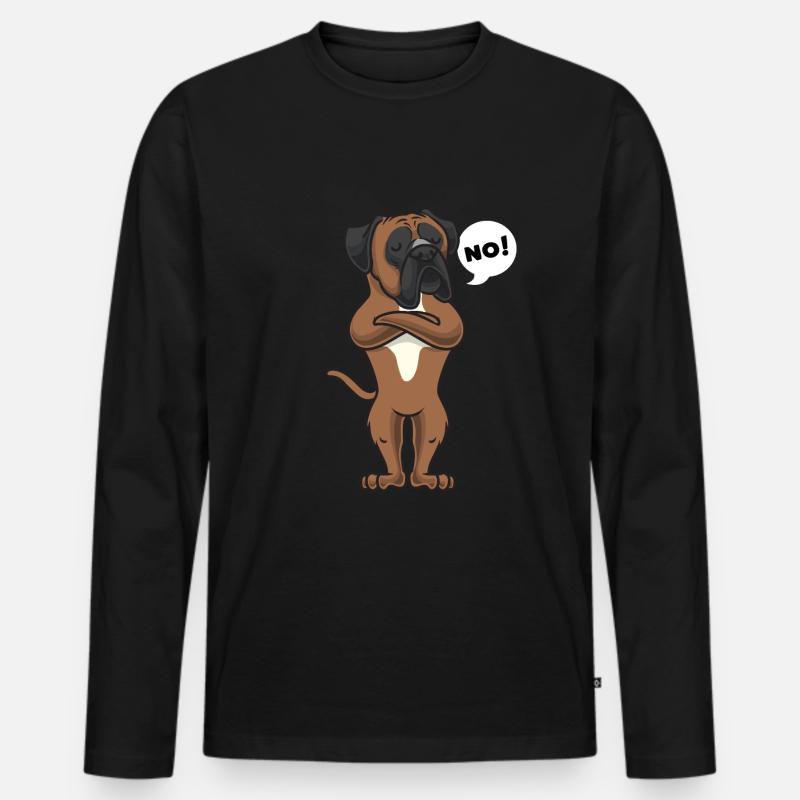 Sturer Deutscher Boxer Hund - Männer Premium Bio Langarmshirt - Schwarz