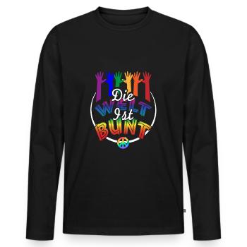 LGBTQIA Gleichberechtigung Geschlechter - Männer Premium Bio Langarmshirt - Schwarz - Vorne - Nico (187cm)