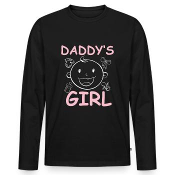 Daddys Girl Baby Girl Daughter Fathers Day - Männer Premium Bio Langarmshirt - Schwarz - Vorne - Nico (187cm)