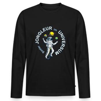 Astronaut ist bester Jongleur im Universum - Männer Premium Bio Langarmshirt - Schwarz - Vorne - Nico (187cm)
