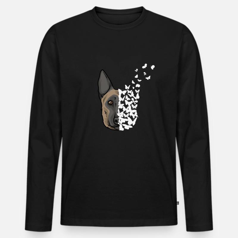 Malinois Hund Beglischer Schäferhund - Männer Premium Bio Langarmshirt - Schwarz